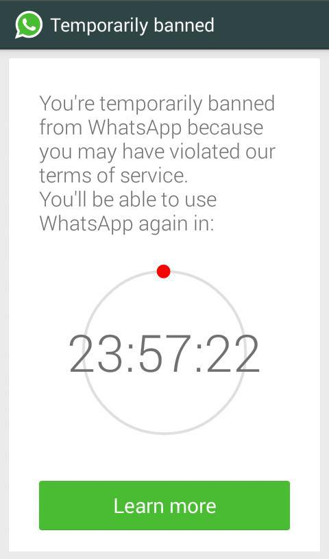 whatsapp banned