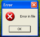 error in file