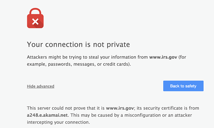 connection not private