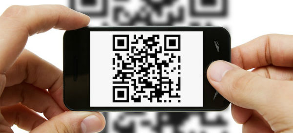 smartphone with a QR code