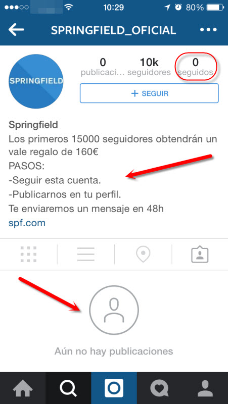 springfiel instagram falsa