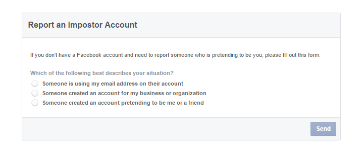 facebook impostor account
