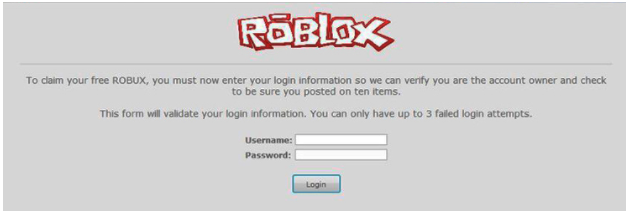 roblox says login info incorrect