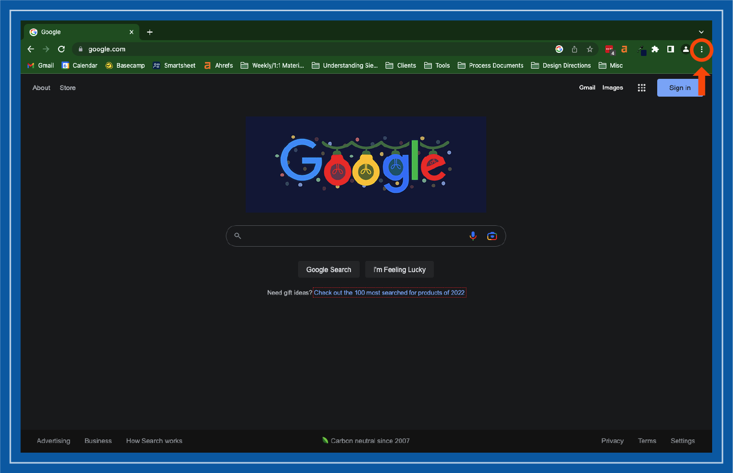 Krok 1 pro odstranění prodloužení chromu