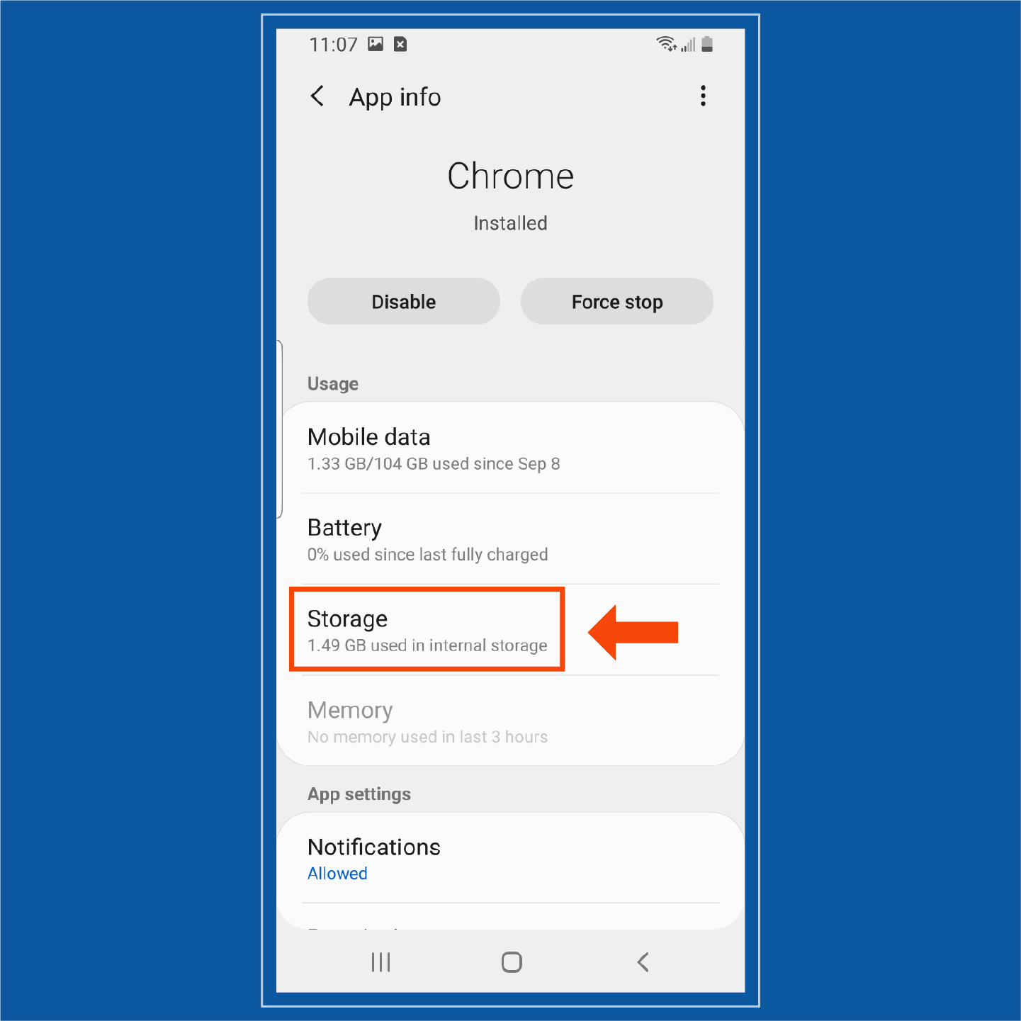 Krok 4 odstranění viru na telefonu Android