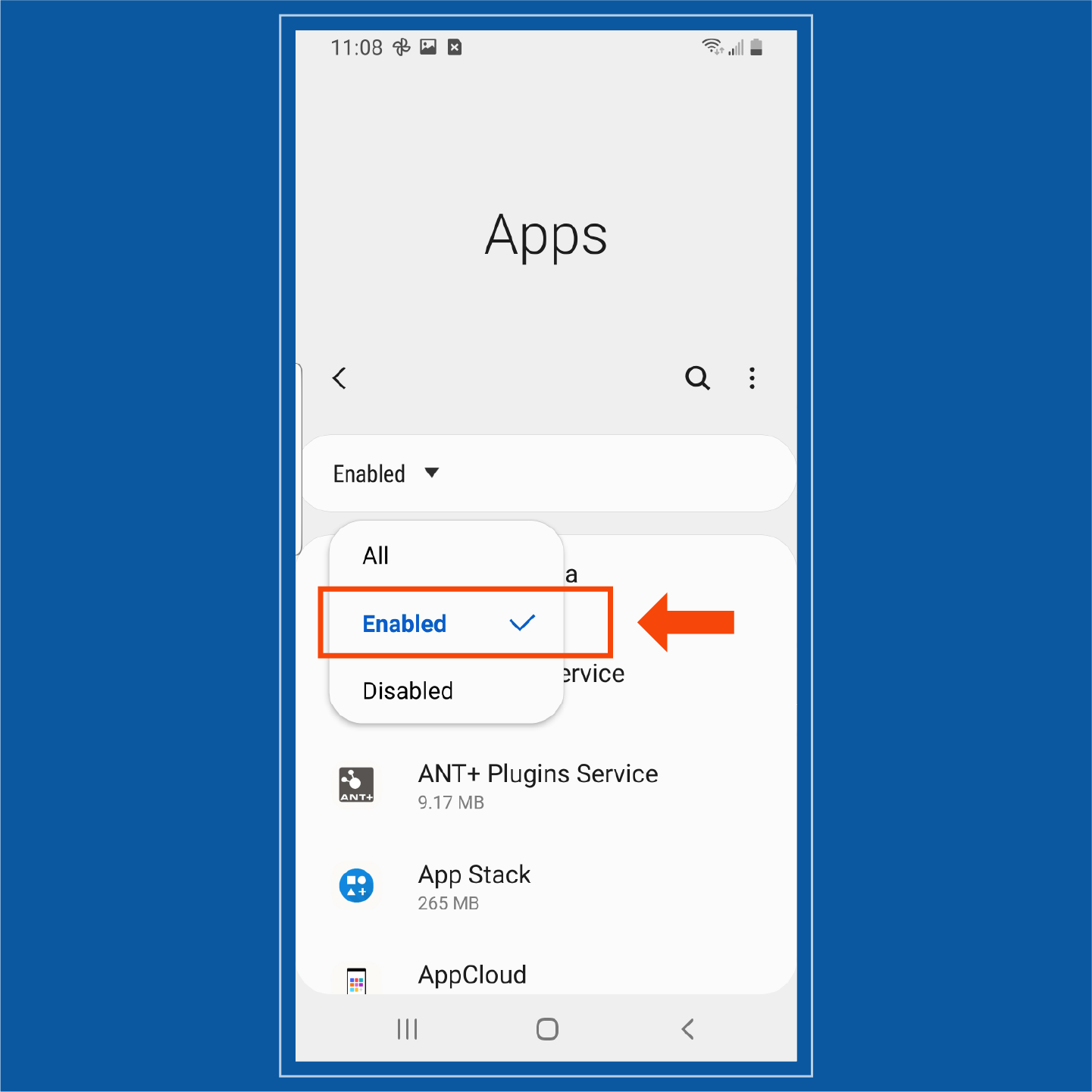Krok 5 odstranění viru na telefonu Android