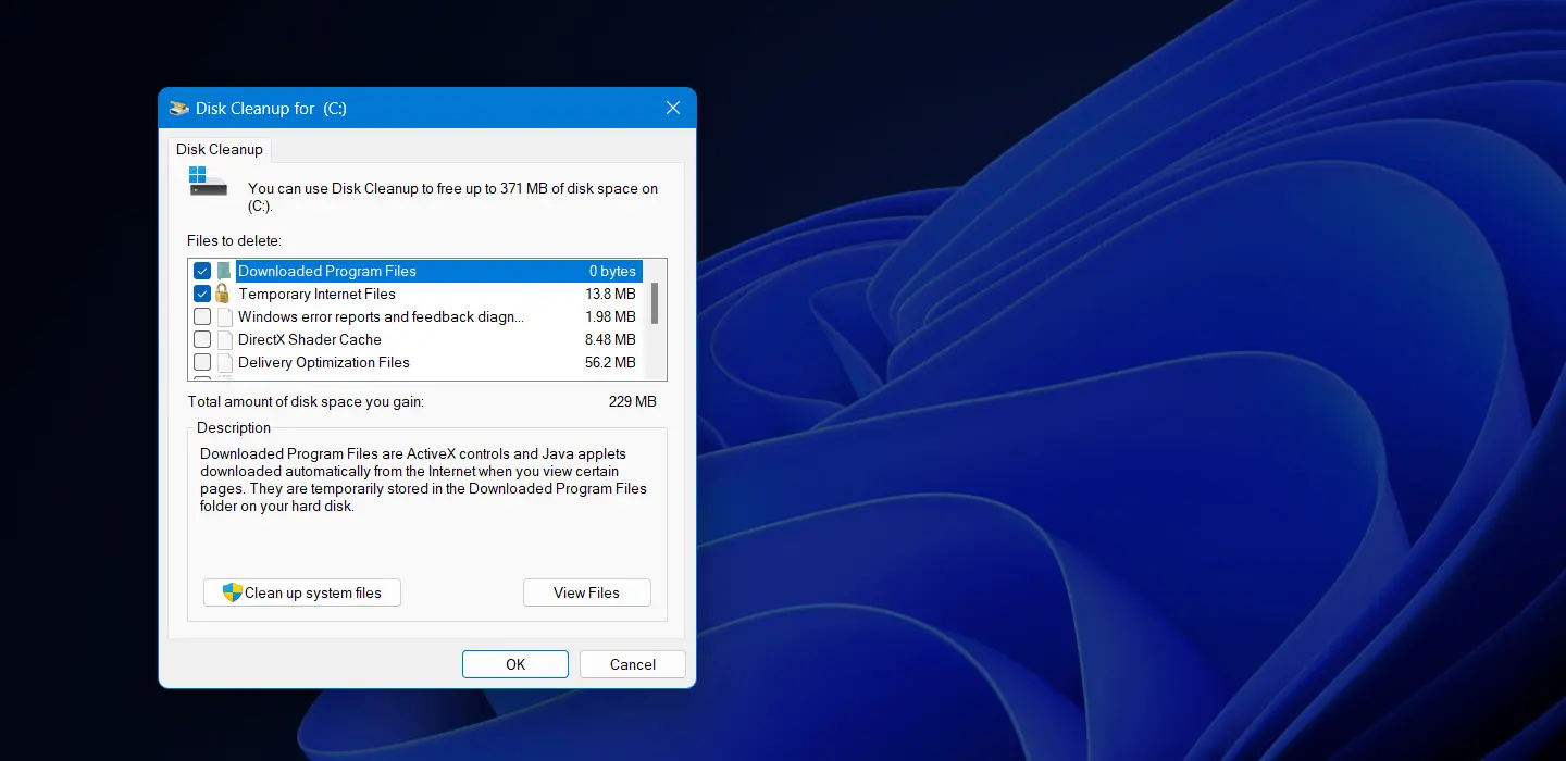 Screenshot of PC Disk Cleanup