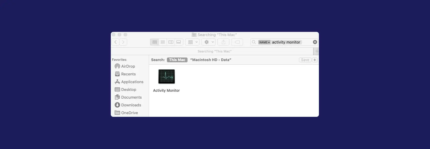 Screenshot showing Mac Activity Monitor