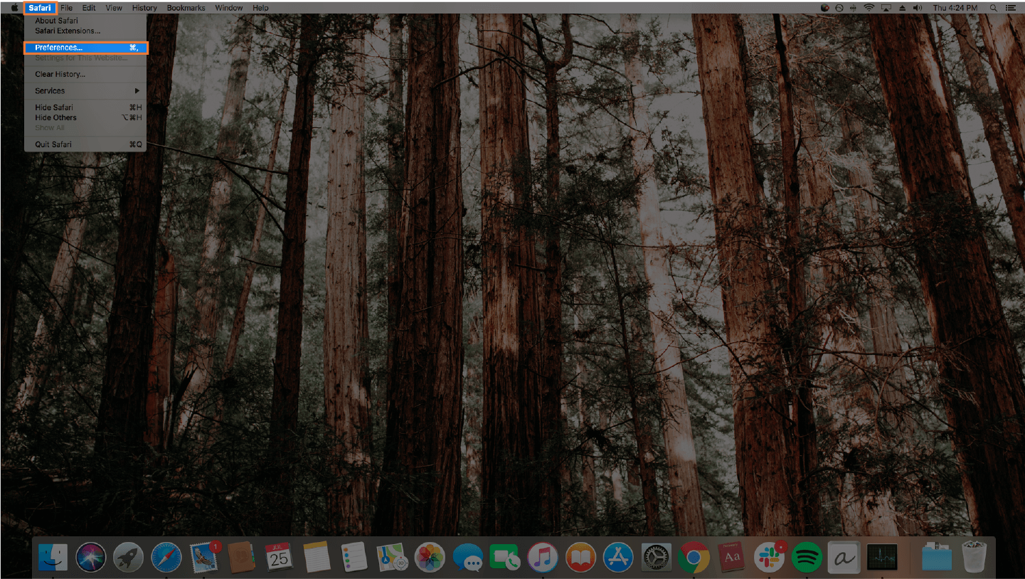 screenshot of clearing your cache