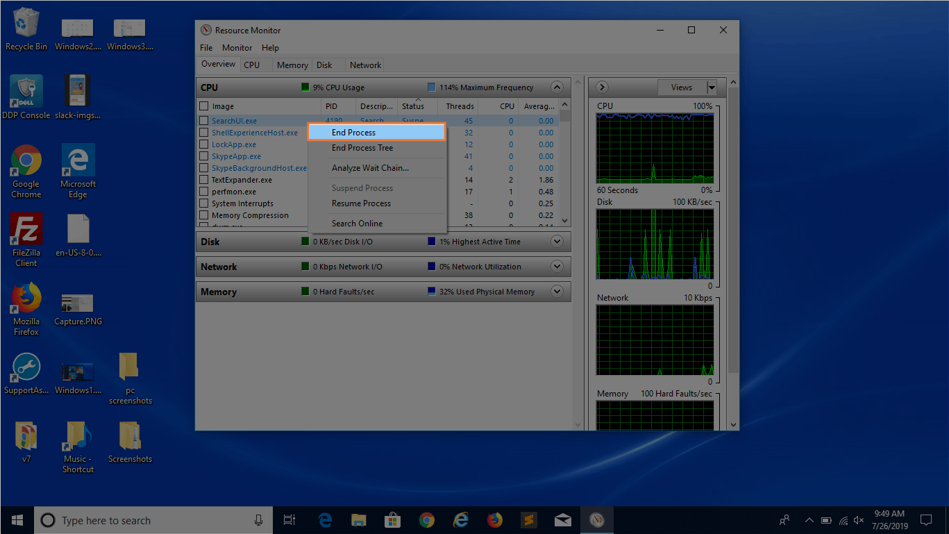 screenshot of checking activity monitor