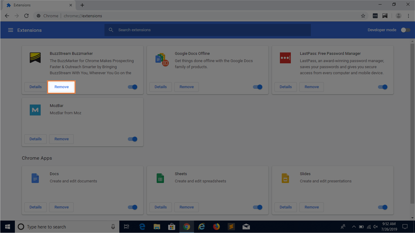 screenshot of fixing web browser