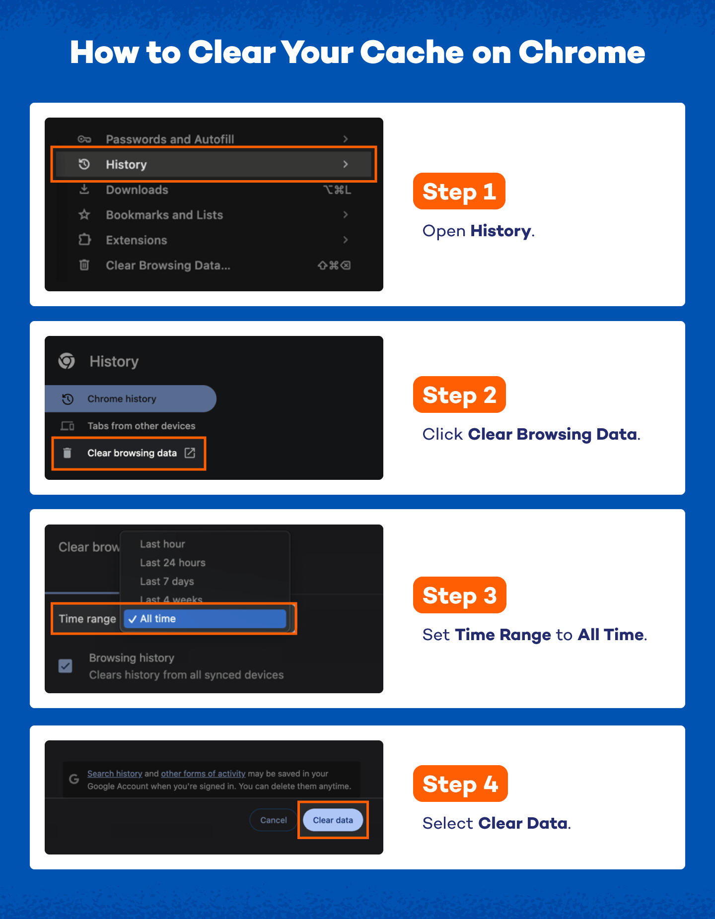 how to clear cache on chrome