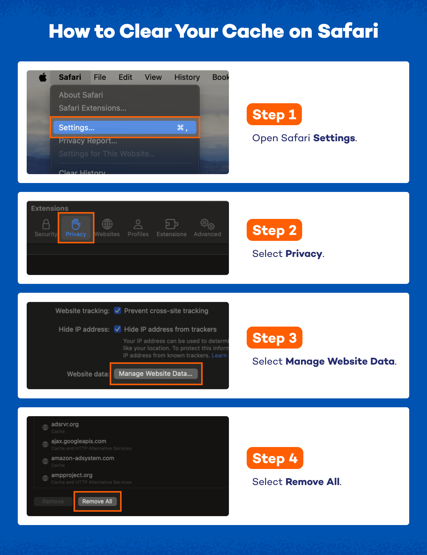 how to clear your cache on Safari