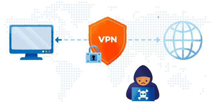 graphic of how a vpn works