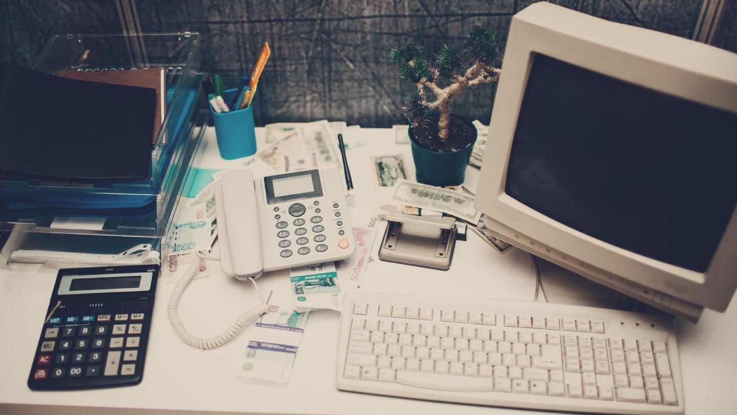 photo of an old computer