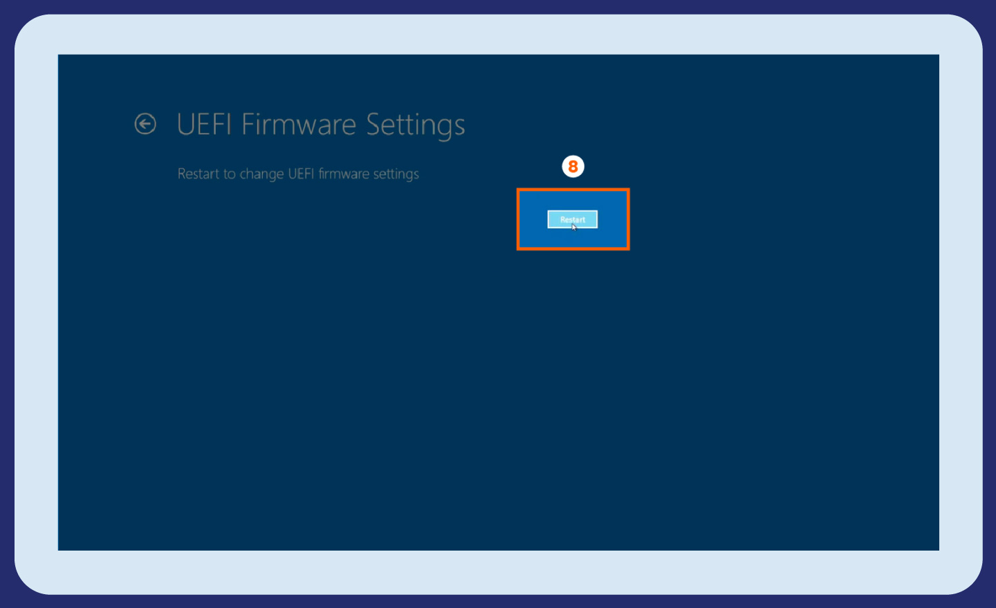 Step 8 to using BIOS/UEFI to check CPU temp
