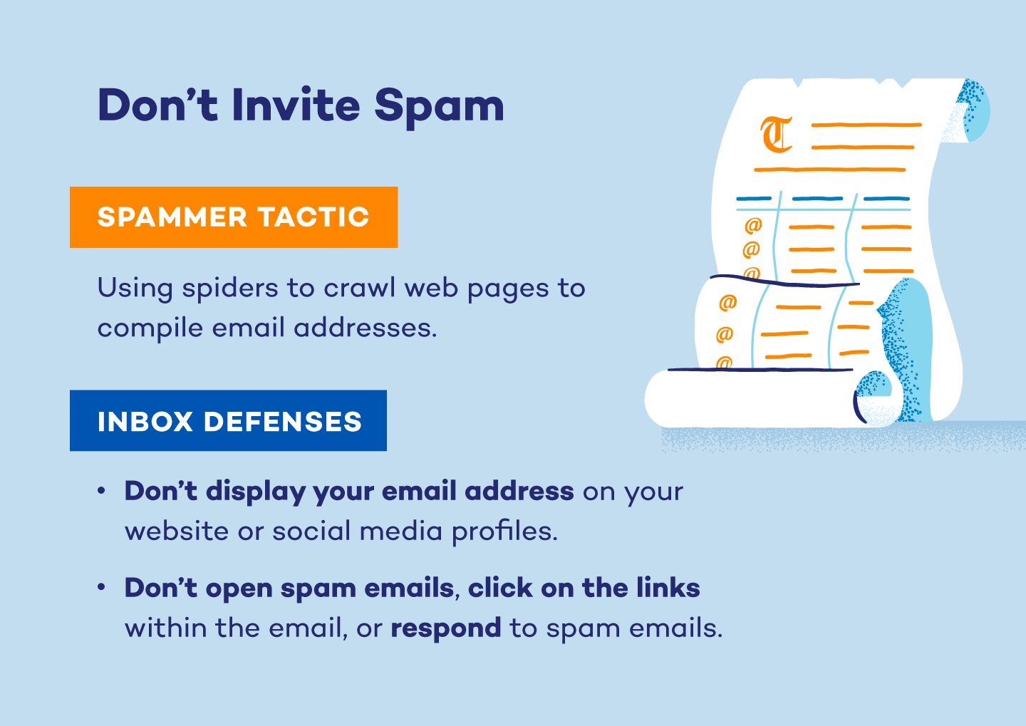 illustration of how to protect yourself from spam emails