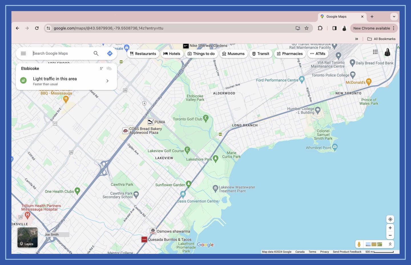 Image showing Google Maps open on the browser
