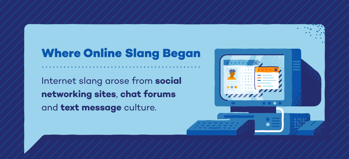 Image describing the origin of online slang