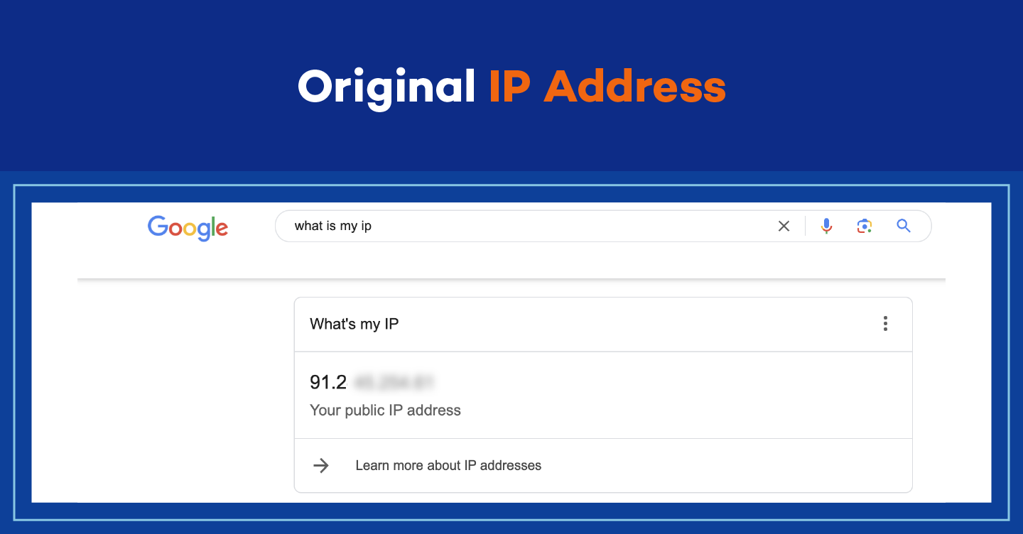 screenshot showing IP address