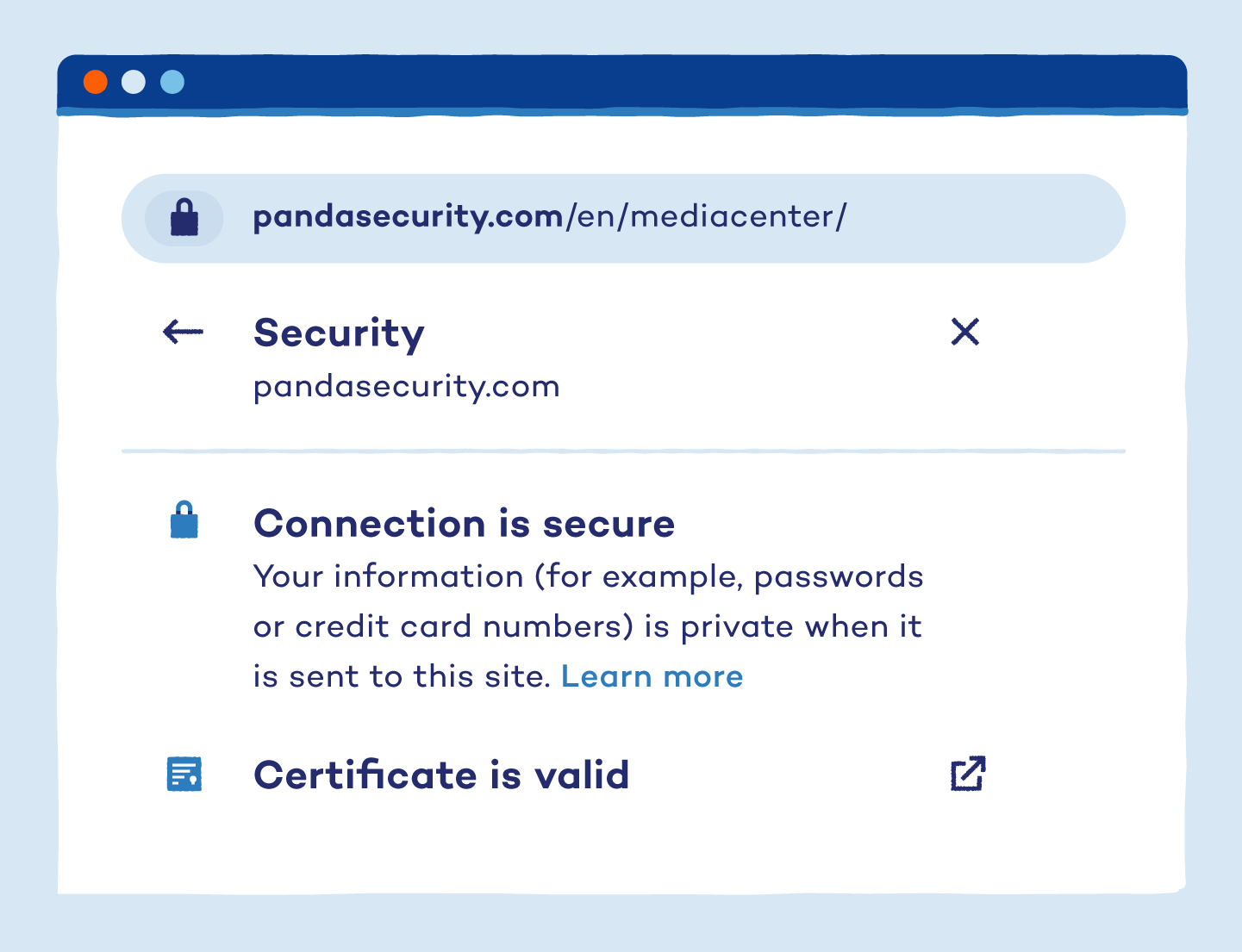 Screenshot of a valid SSL certificate