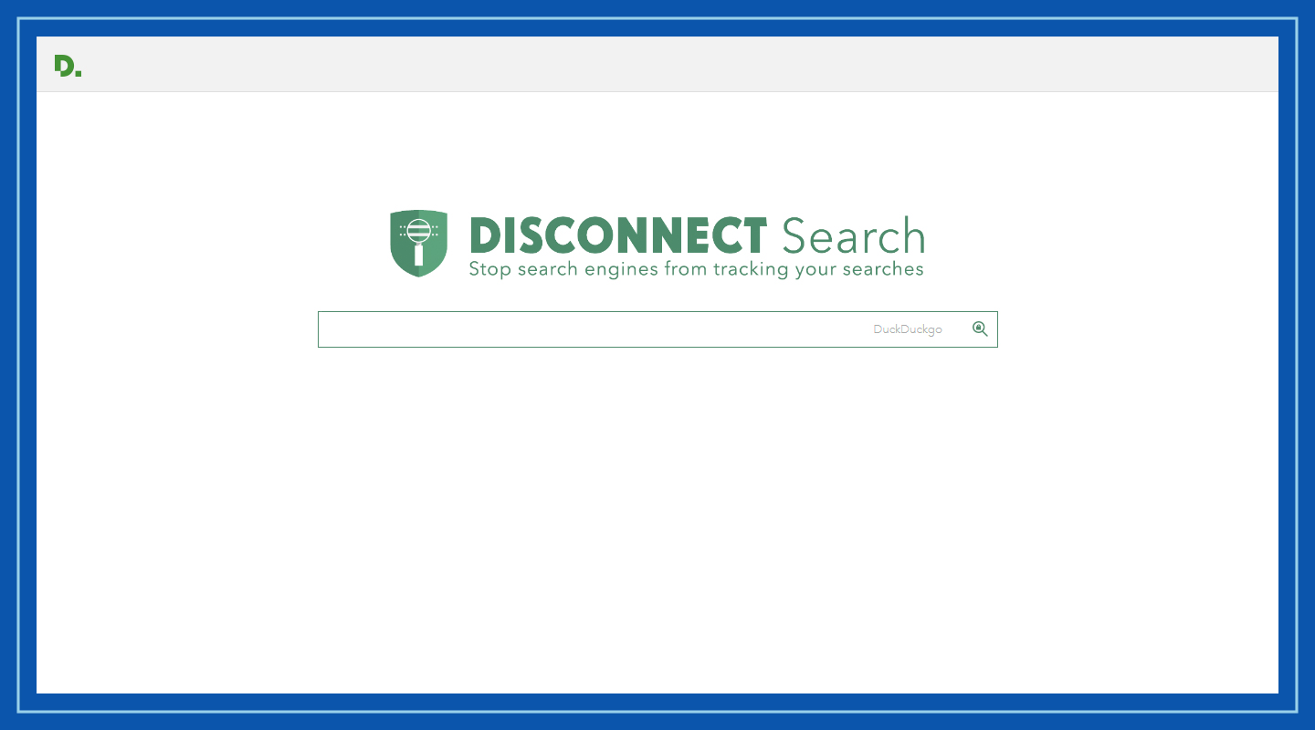 Homepage of Disconnect Search