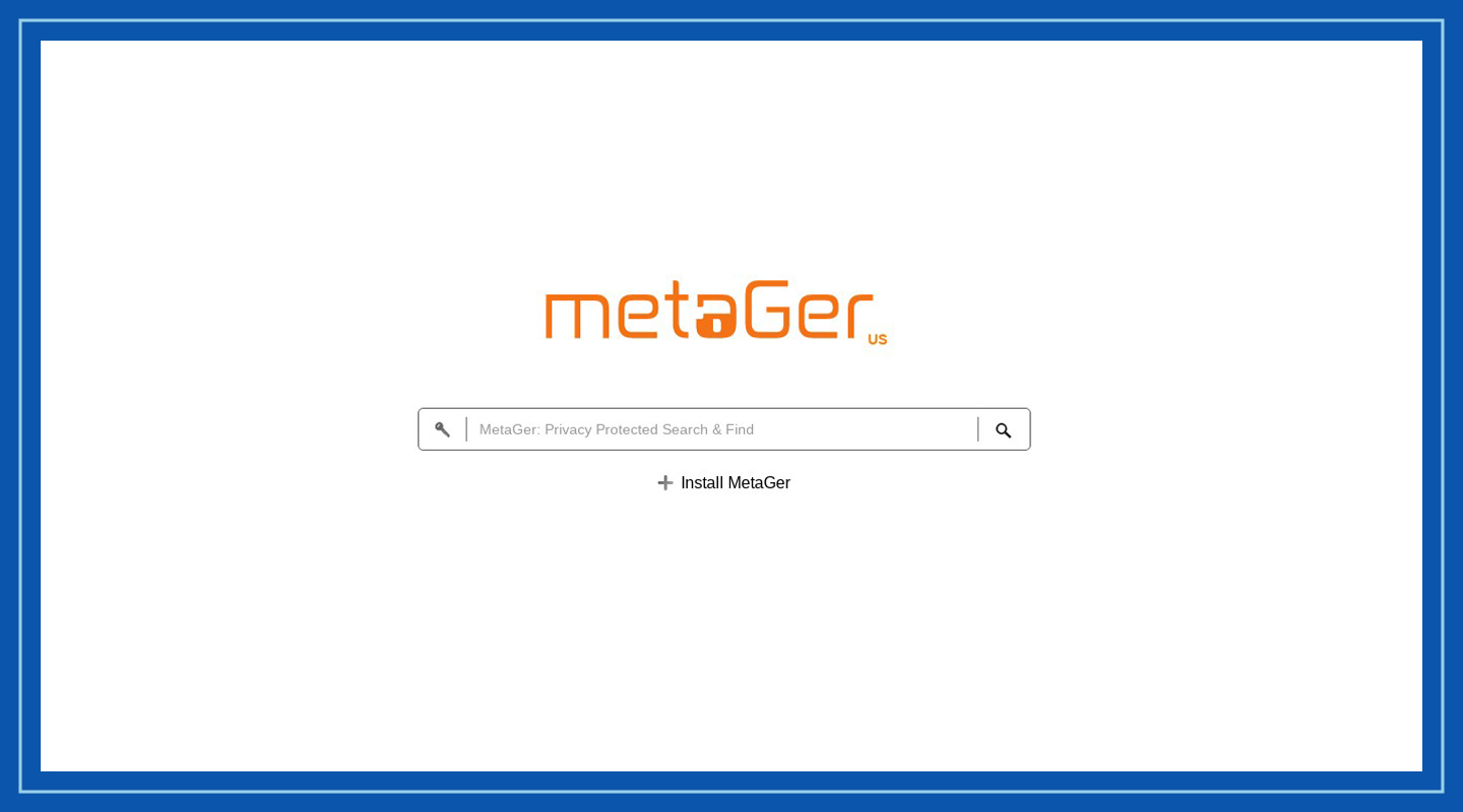 Homepage of Metager