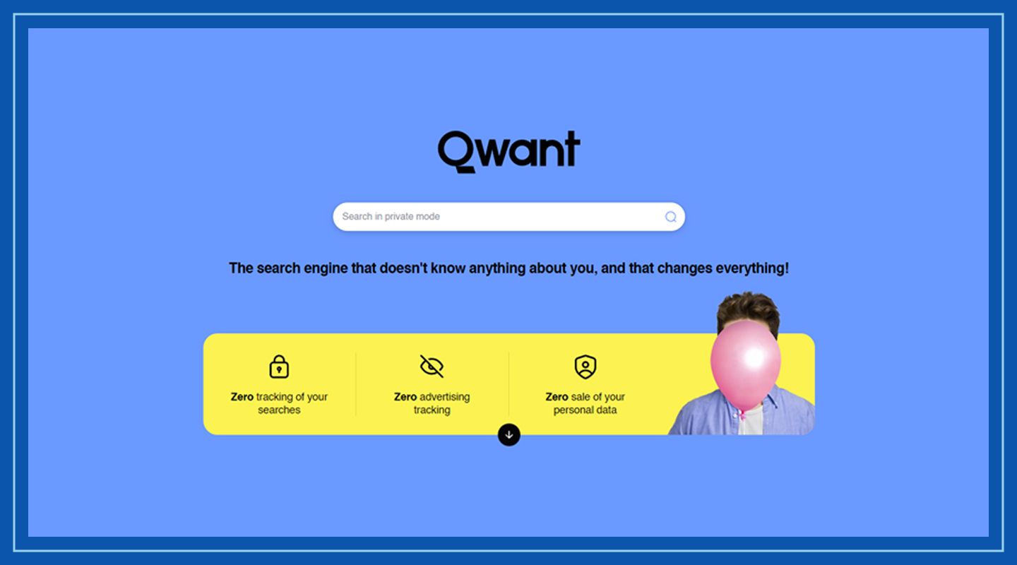 Homepage of Qwant