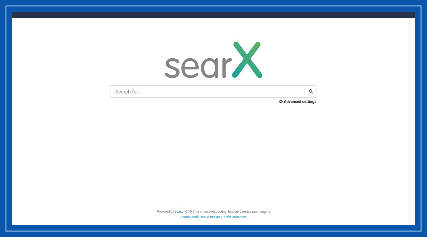 Homepage of Searx