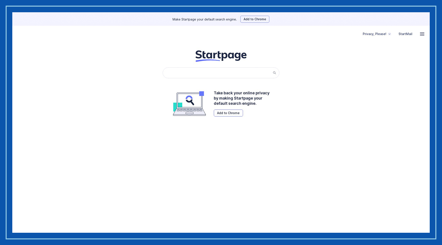 Homepage of Startpage