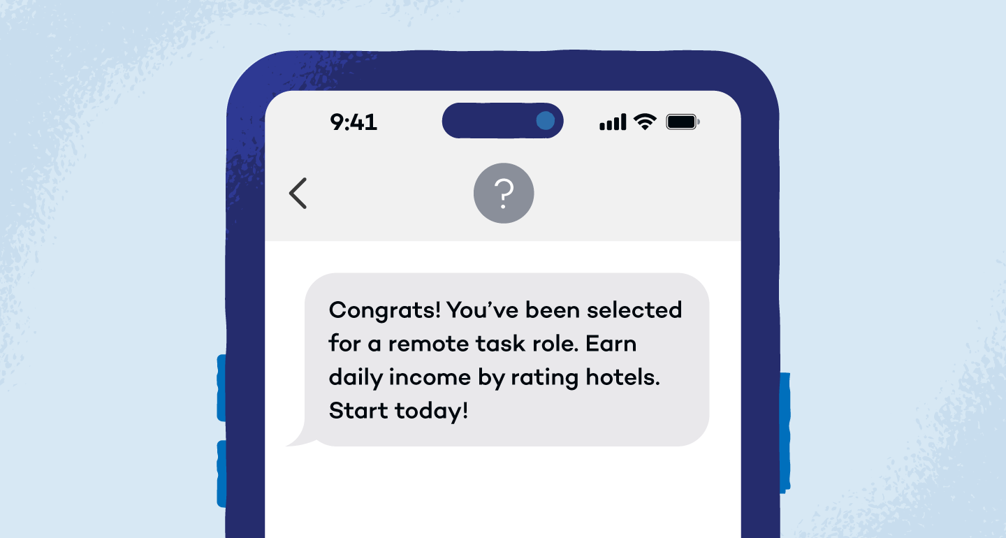 fake recruiter text scam example screenshot