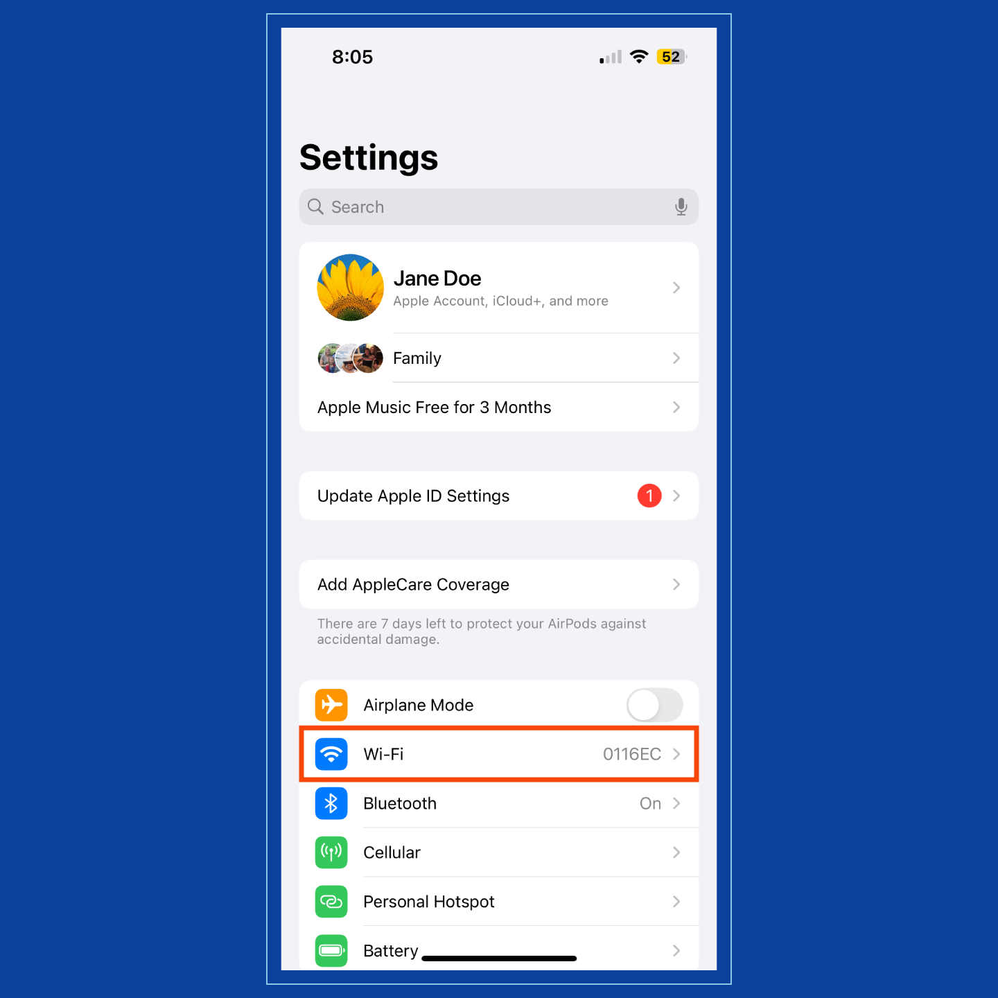 Step 2 of Locating an SSID on iPhone