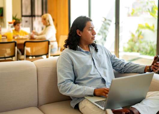 stock photo of a person viewing their incognito history on a laptop