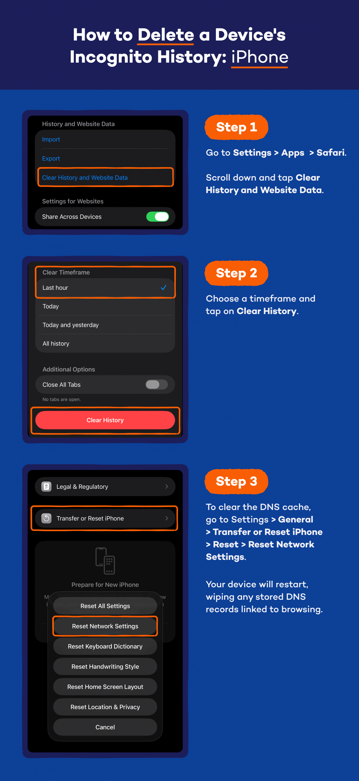 How to delete incognito history on an iPhone.