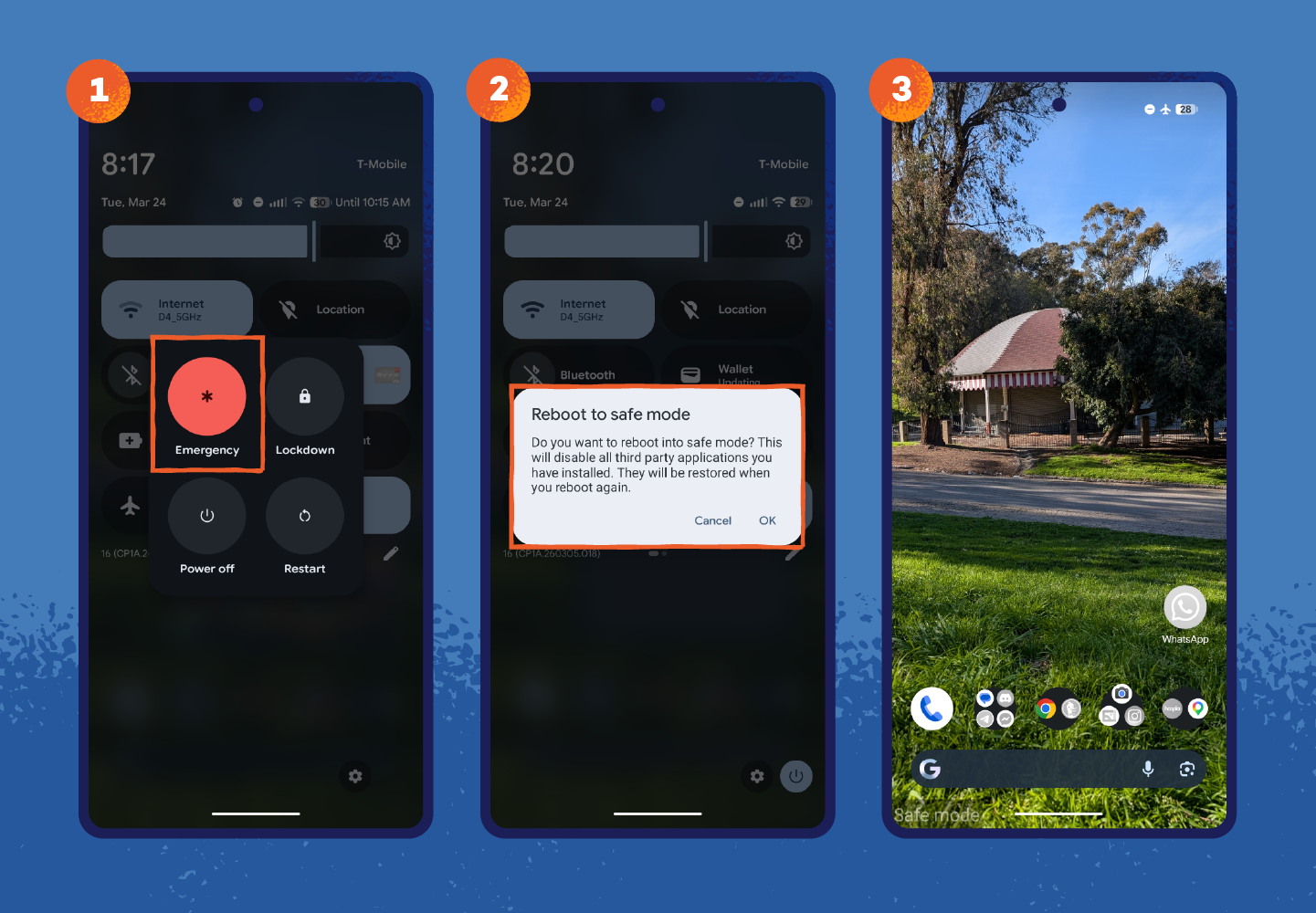 Restarting an Android in safe mode