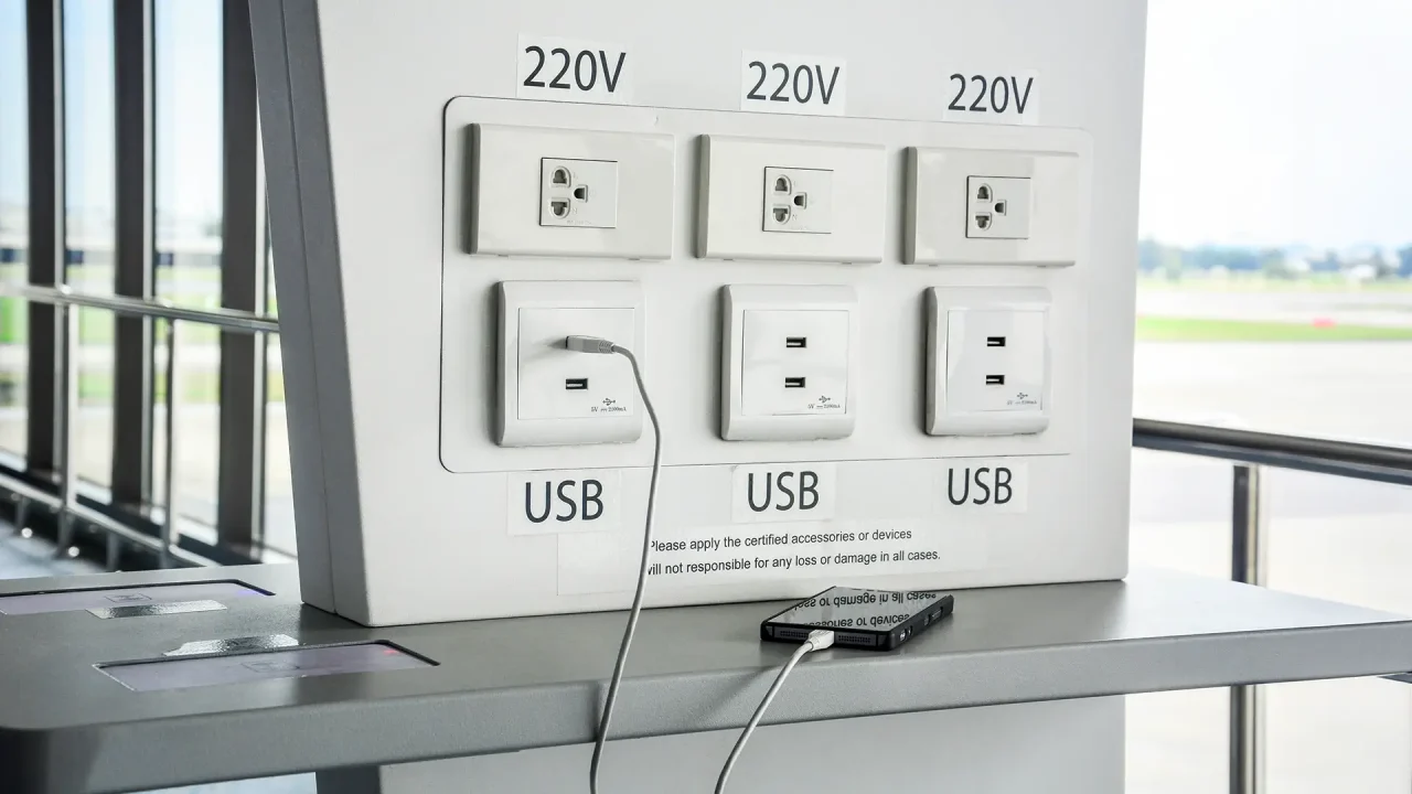 Stock photo of a charging station.