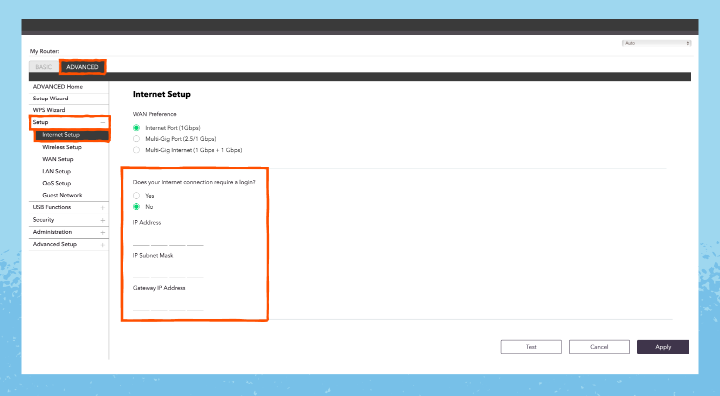 A router’s admin interface showing how to change your router’s IP address.