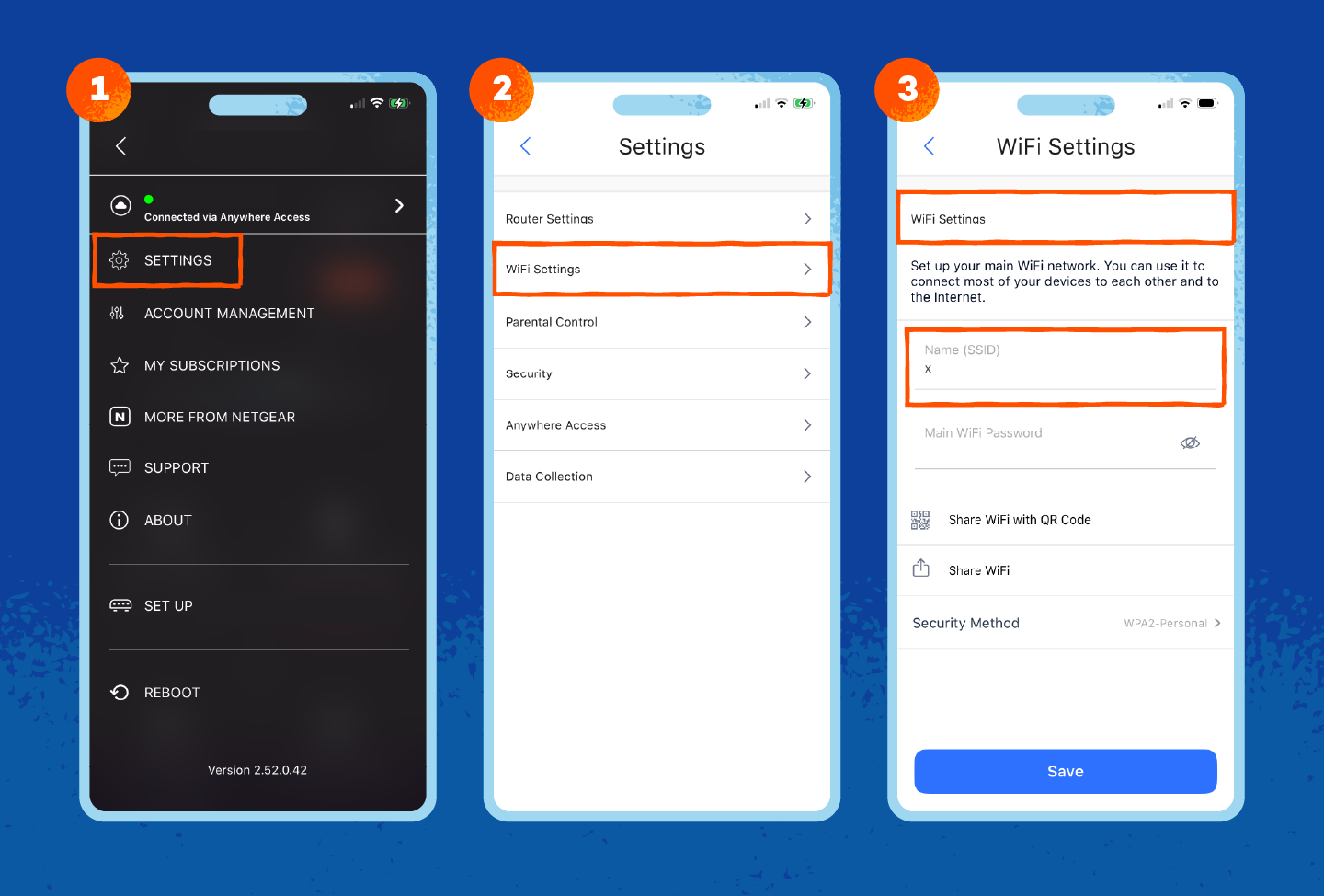 An ISP interface showing how to change your router’s SSID.