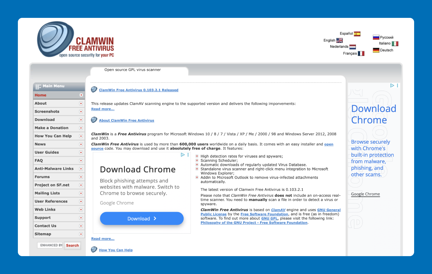 The ClamWin software.