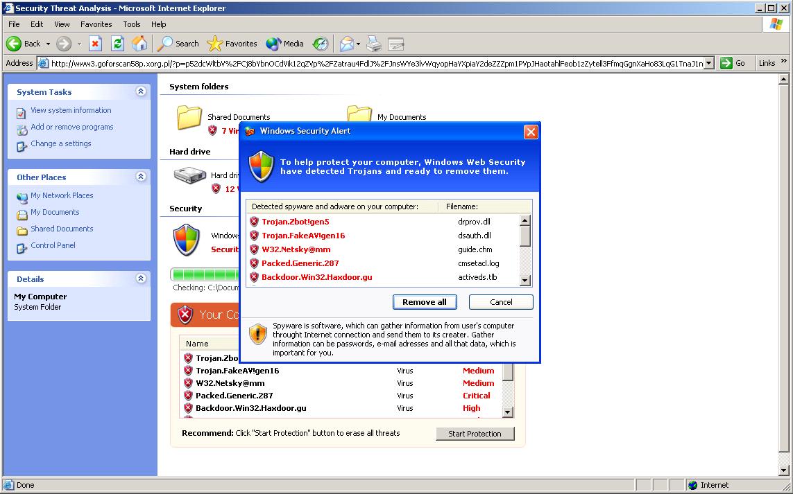 Barcelona BHSEO Rogue Página maliciosa para instalarnos un falso antivirus