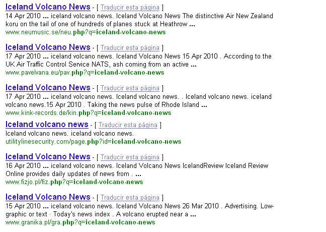 volcano1 Resultados maliciosos en Google