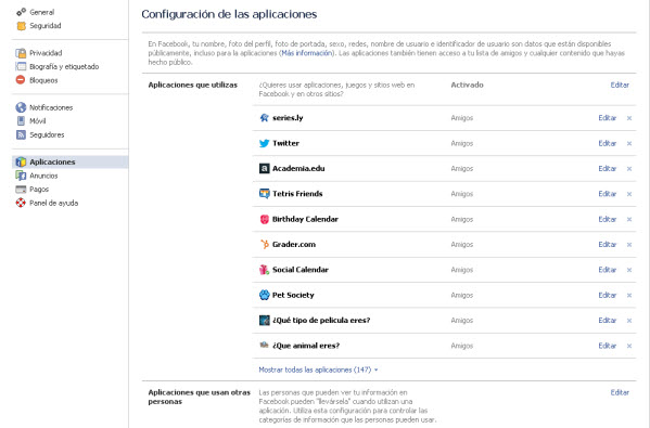 Qué ven las apps de Facebook