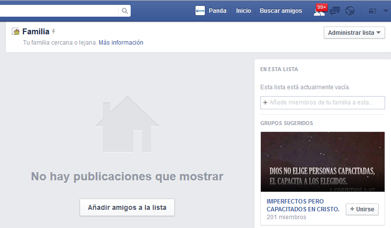 Añadir amigos lista Facebook