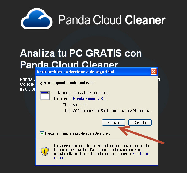 Panda Cloud Cleaner-ejecución