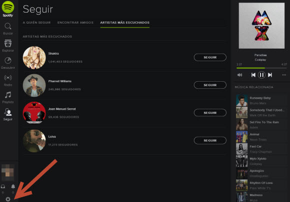 Spotify - Panel de control