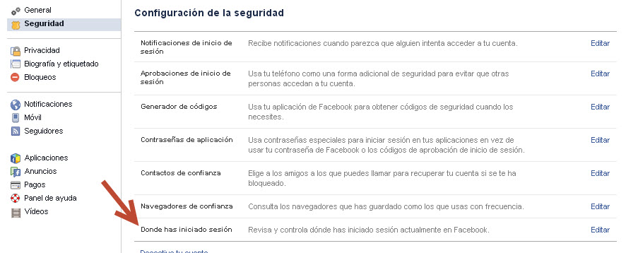 Seguridad Facebook