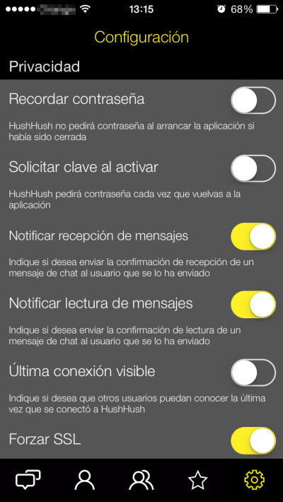 privacidad hushhushapp