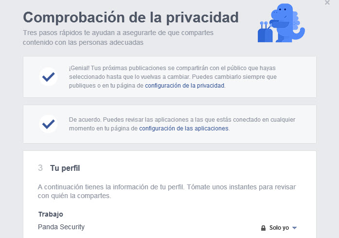 Compración privacidad información Facebook