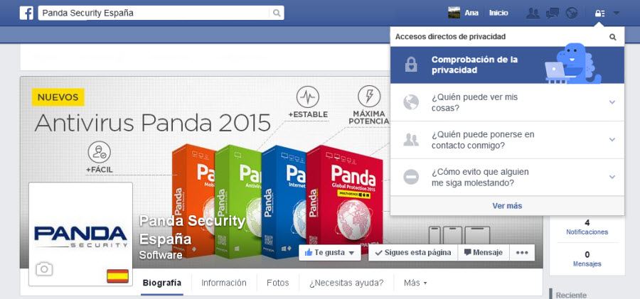 Herramienta comprobación privacidad Facebook