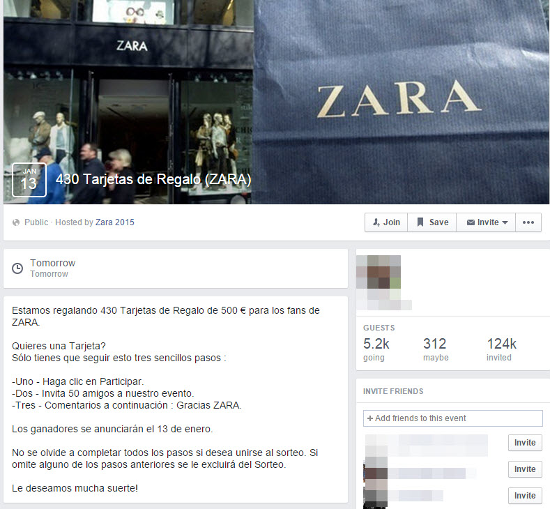 zara tarjetas